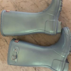 Hunter Boots girls frozen pearl blue ECU size 3